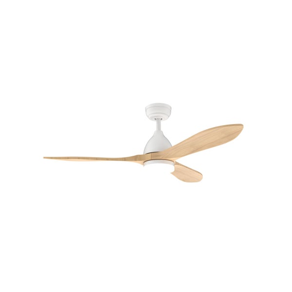 Ventilateur de plafond cloe m led blc/bois d127cm cct dimmable sulion