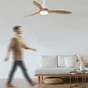 Ventilateur de plafond cloe m led blc/bois d127cm cct dimmable sulion