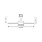 Ventilateur de plafond cloe m led blc/bois d127cm cct dimmable sulion