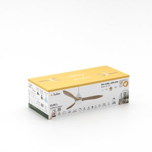 Ventilateur de plafond cloe m led blc/bois d127cm cct dimmable sulion