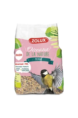 Melange oiseaux du jardin premium 2 graines decort/raisin Zolux 2.5kg