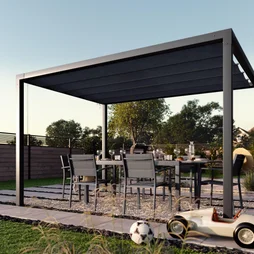 Pergola autoportante aluminium, NATERIAL Manea, 9.1 m², gris