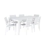 Table de jardin rectangulaire, NATERIAL Odyssea II, alumunuim et verre, 8 personnes, blanc