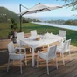 Table de jardin rectangulaire, NATERIAL Odyssea II, alumunuim et verre, 8 personnes, blanc