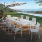 Table de jardin rectangulaire, NATERIAL Odyssea II, alumunuim et verre, 8 personnes, blanc