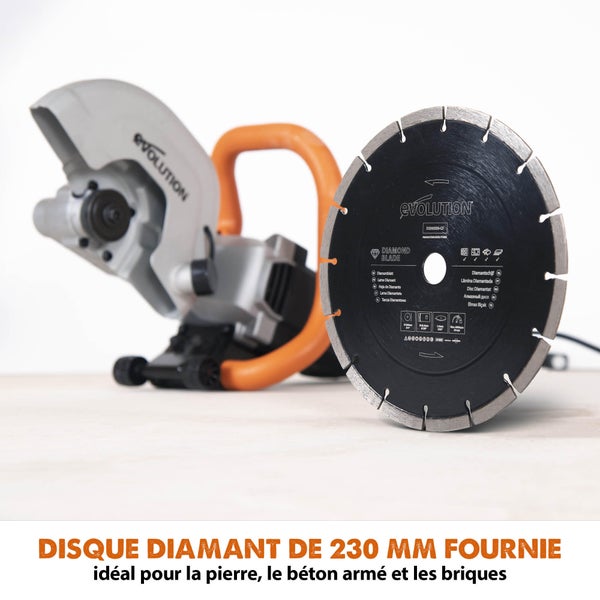 Découpeuse à matériaux EVOLUTION R230DCT diam. 230 mm, 2000 watts