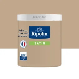 Testeur peinture intérieur mur/boiserie/radiateur satiné, RIPOLIN, beige plage, 75 ml