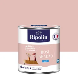 Peinture rose jabado mur, boiserie, radiateur RIPOLIN mat 0.5 l