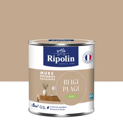 Peinture beige plage mur, boiserie, radiateur RIPOLIN satine 0.5 l