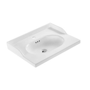 Plan simple vasque céramique Charm l.61.8 x P.49.7 x h.19.8 cm/vidage inclus