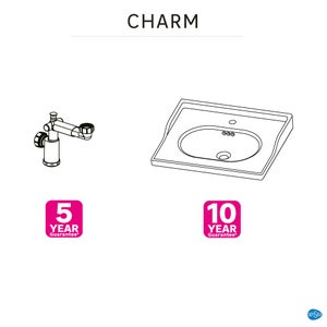 Plan simple vasque céramique Charm l.61.8 x P.49.7 x h.19.8 cm/vidage inclus