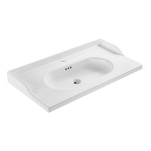 Plan simple vasque céramique Charm l.91.8 x P.49.7 x h.19.8 cm/vidage inclus