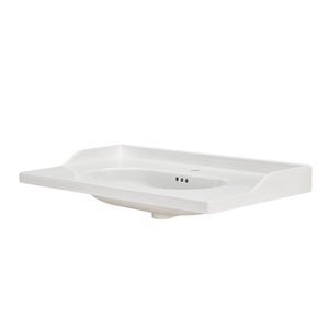 Plan simple vasque céramique Charm l.91.8 x P.49.7 x h.19.8 cm/vidage inclus