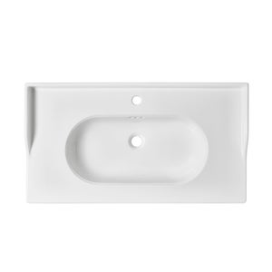 Plan simple vasque céramique Charm l.91.8 x P.49.7 x h.19.8 cm/vidage inclus