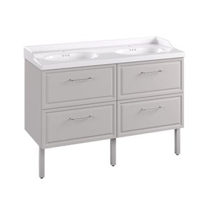 Plan double vasque céramique Charm l.121.8 x P.49.7 x h.19.8 cm/vidage inclus