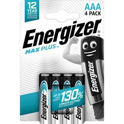 Lot de 4 piles alcaline max plus ENERGIZER AAA