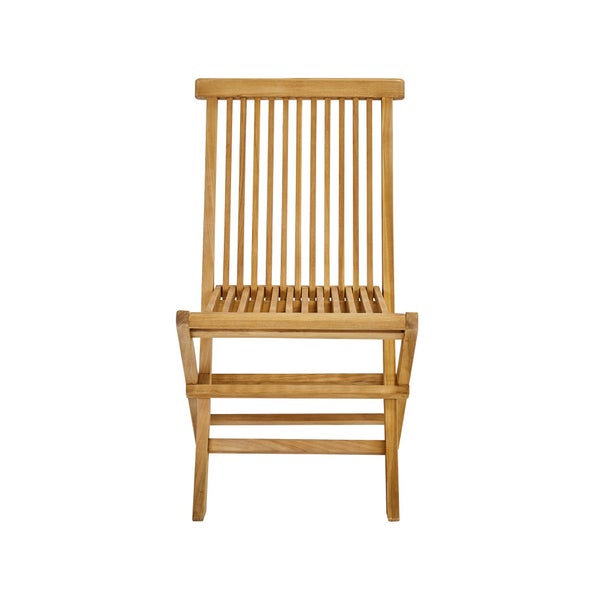 Lot de 2 chaises de jardin en teck, NATERIAL Antea, marron