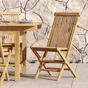 Lot de 2 chaises de jardin en teck, NATERIAL Antea, marron