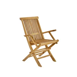 Lot de 2 fauteuils de jardin en teck, NATERIAL Antea, marron