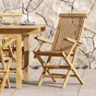 Lot de 2 fauteuils de jardin en teck, NATERIAL Antea, marron