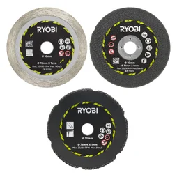  Lot de 3 disques acier pour inox, plaque de plâtre, plastique Rakcot03 RYOBI, diam 76mm