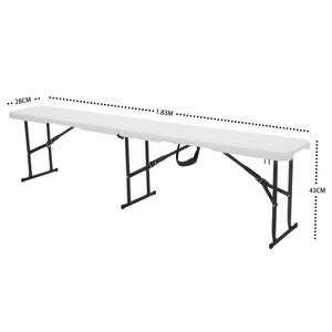 Banc de réception pliant en acier et résine