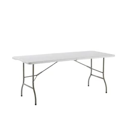 Table de réception pliante 180x73 rectangulaire 6 personnes en acier et résine