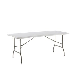 Table de réception pliante 180x73 rectangulaire 6 personnes en acier et résine