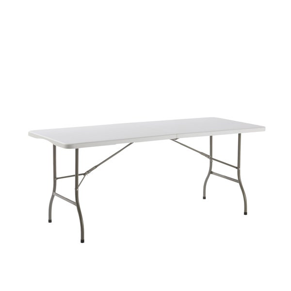 Table de réception pliante 180x73 rectangulaire 6 personnes en acier et résine