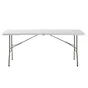 Table de réception pliante 180x73 rectangulaire 6 personnes en acier et résine
