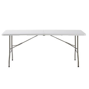 Table de réception pliante 180x73 rectangulaire 6 personnes en acier et résine