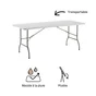 Table de réception pliante Folo 180x73 rectangulaire en acier/résine,6 personnes LIFETIME