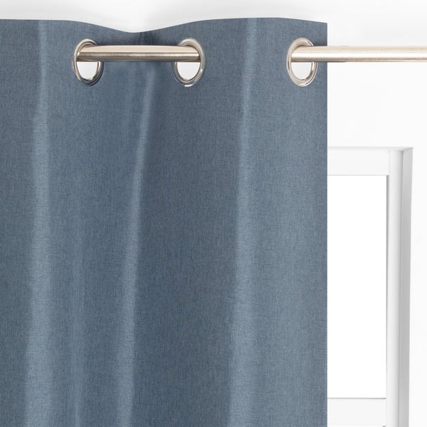 Rideau thermique, Chambray bleu l.135 x H.240 cm