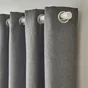 Rideau tamisant thermique, Chambray, gris H.240 x l.135 cm