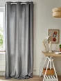 Rideau tamisant thermique, Chambray, gris H.240 x l.135 cm