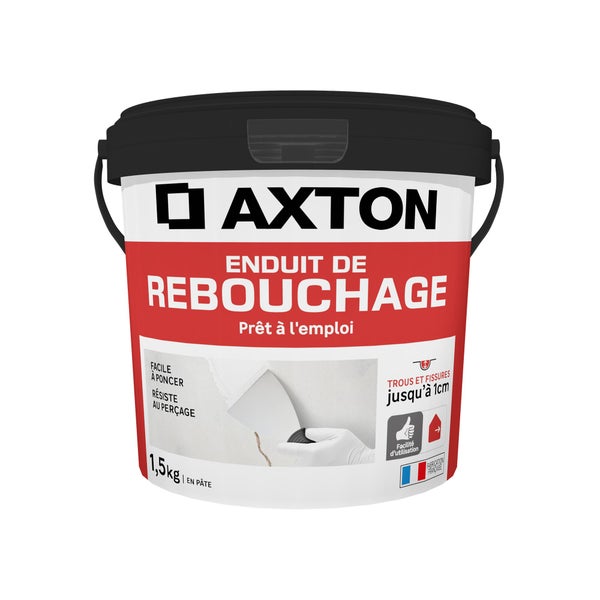 Enduit de rebouchage en pâte Prêt à l'emploi AXTON blanc 1.5 kg