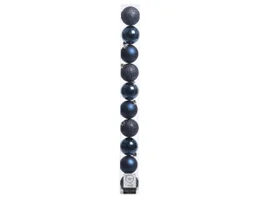 Boule Noel polystyrene d6cm bleu nuit brillant/mat/paillette lot de 10