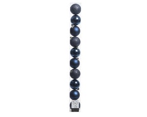 Boule Noel polystyrene d6cm bleu nuit brillant/mat/paillette lot de 10
