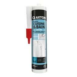 Mastic silicone cuisine/bain transparent AXTON cartouche 280 ml