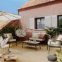 Salon bas de jardin acier, NATERIAL Etos, 4 personnes, gris