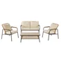 Salon bas de jardin acier, NATERIAL Etos, 4 personnes, gris