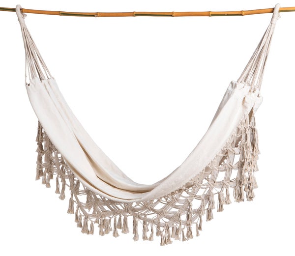 Hamac macramé, beige l.150XL.200