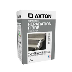 Mortier de reparation fibre gris AXTON, 1,5 kg