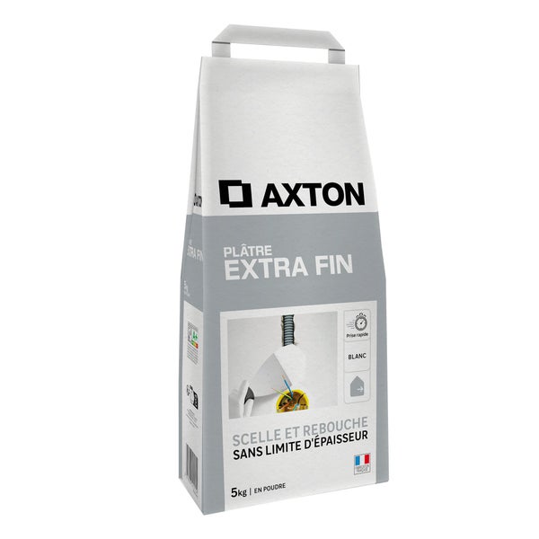 Plâtre extra fin, poudre AXTON blanc 5 kg