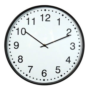 Horloge moderne, diam.40.5 cm, blanc et noir