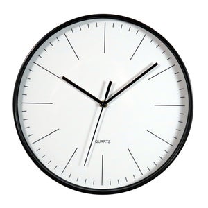 Horloge style moderne, diam. 30.5 cm, blanc et noir