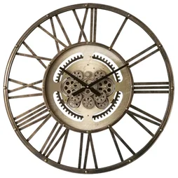 Horloge en métal avec mécanisme, diam.70 cm, cuivre