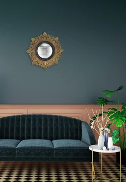 Miroir rond Leonie doré diam.20 cm EMDE