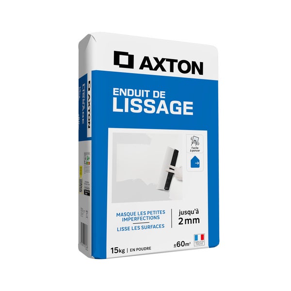 Enduit de rebouchage et lissage en poudre AXTON 15 kg