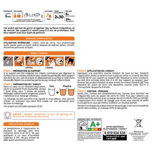 Enduit de renovation et garnissant en poudre AXTON 15 kg